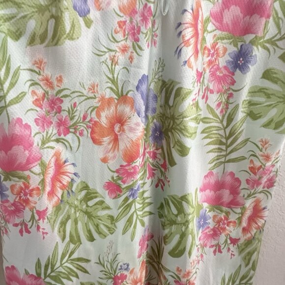 ENCHANTING Women’s Green Hawaiian Floral V-Neck Satin Chemise Nightgown 2X Boho - Picture 3 of 9
